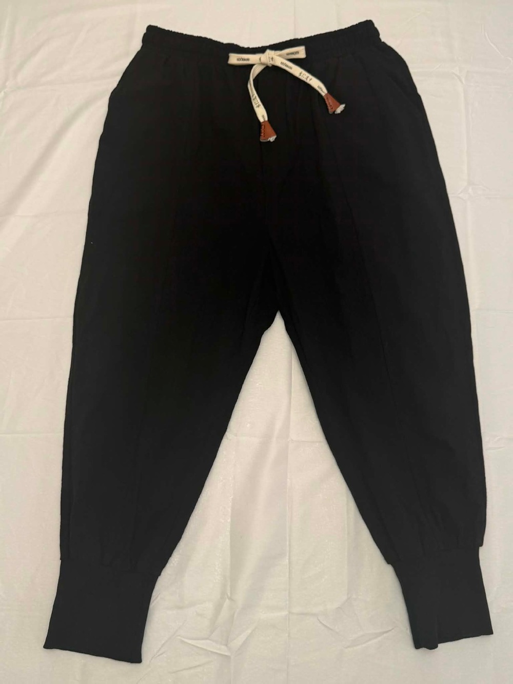Kidoriman Gelyu Harem pants Men's XXL Black Cotton Relaxed Drawstring streetwear